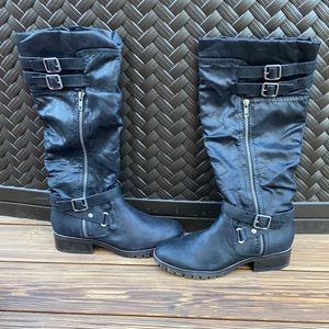 So Black Wide Calf Jackal Boot, Size 8